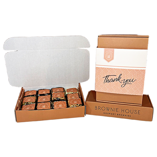 "Thank You" Brownie Gift Box (3, 4, 6, 8, 12 or 24 Gourmet Brownies)